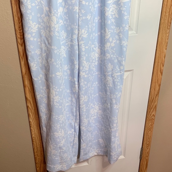 a new day Sky Blue Floral Strapless Pantsuit Spring Easter Size X Large - Picture 4 of 8